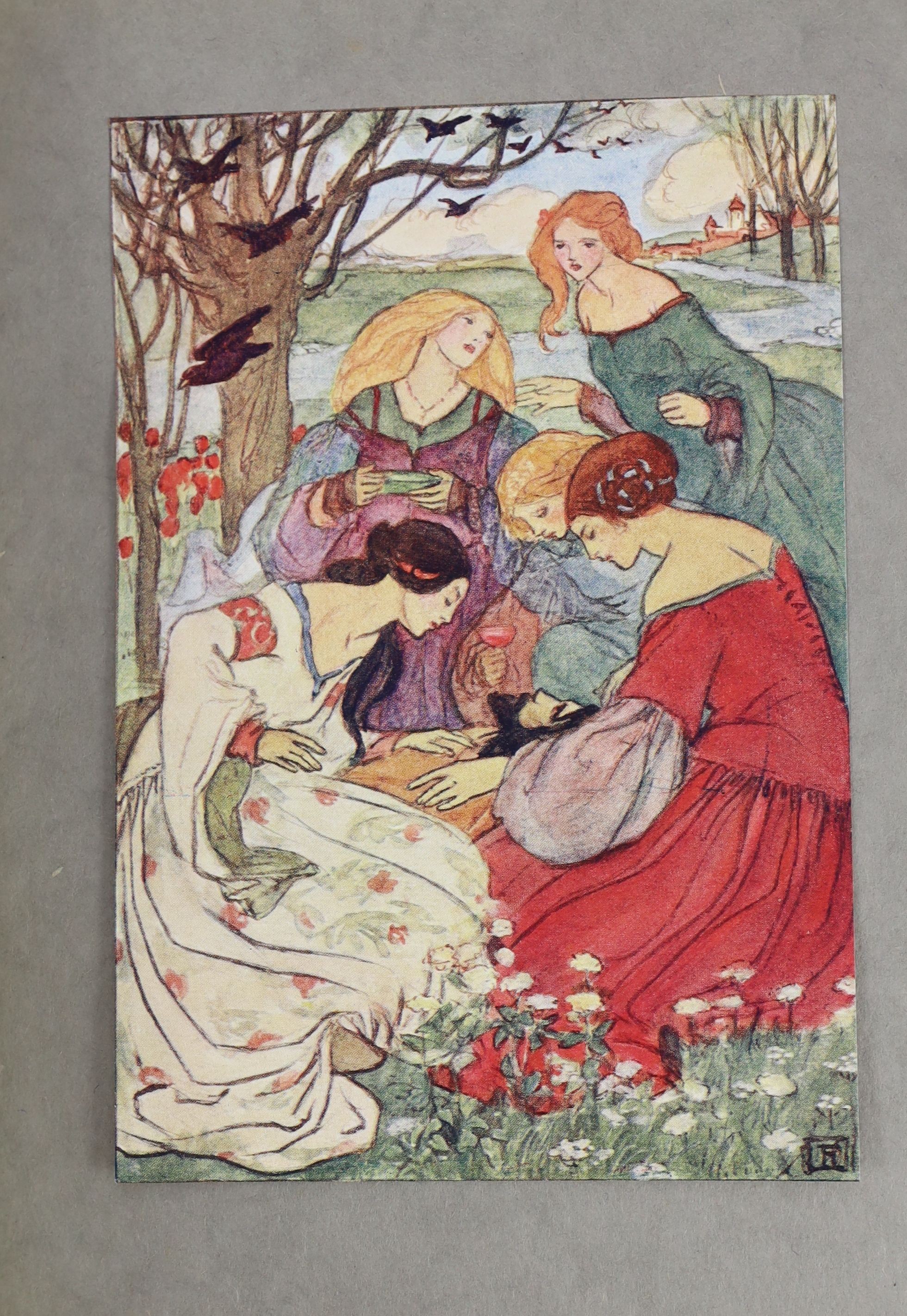 Rossetti, Christina Georgina - Poems, illustrated by Florence Harrison, 4to, cloth gilt, with 36 tipped-in colour plates, introduction by Alice Meynell, London, 1910